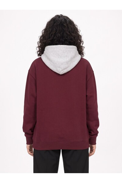 Adax Kamit Hoodie - Burgundy and Light Gray