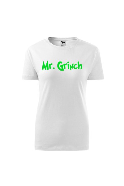 Malfini Tricou personalizat, Grinch #200, Bumbac 100%, Alb, Dama, Marime XL