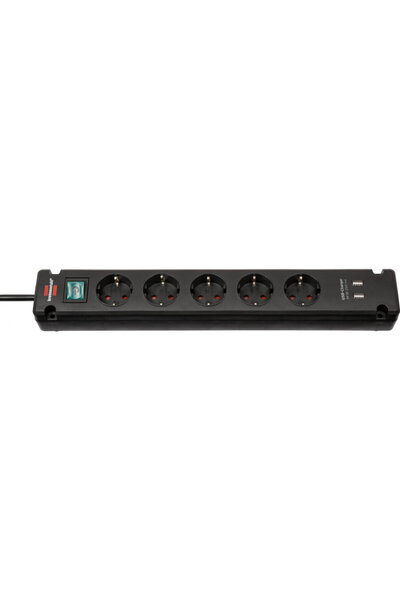 Brennenstuhl Πολύπριζο Bremounta, 5 πρίζες, 2 USB, 3μ, διακόπτης On/Off, στερ...