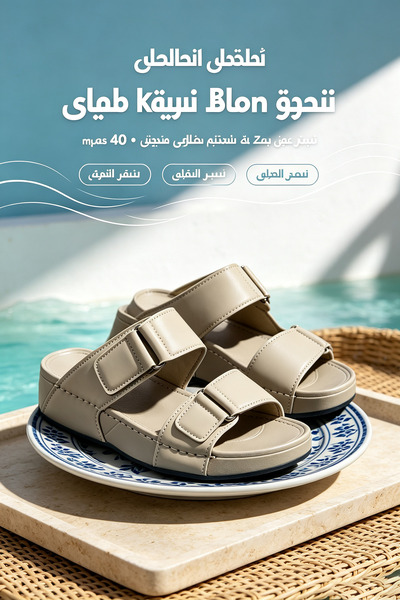 Elite Foot Hub صنادل رجالية انزلاقية مصنوعة في المملكة العربية السعودية، ذات ...