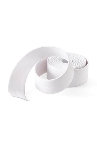 DealsReall Самозалепваща PVC уплътнителна лента за мивка, вана и тоалетна, бя...