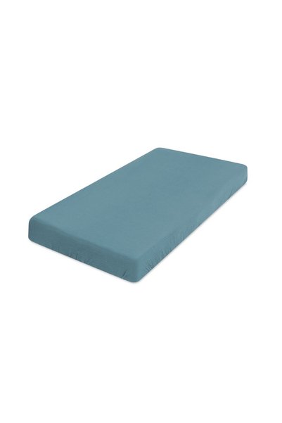 Matex Cearceaf cu elastic, muselină, bumbac, turcoaz închis, 160x200cm