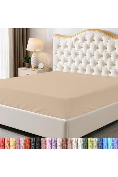 Utopia Bedding ملاءة سرير مزدوجة - ملاءة سفلية - جيوب عميقة - مصنوعة من الألي...