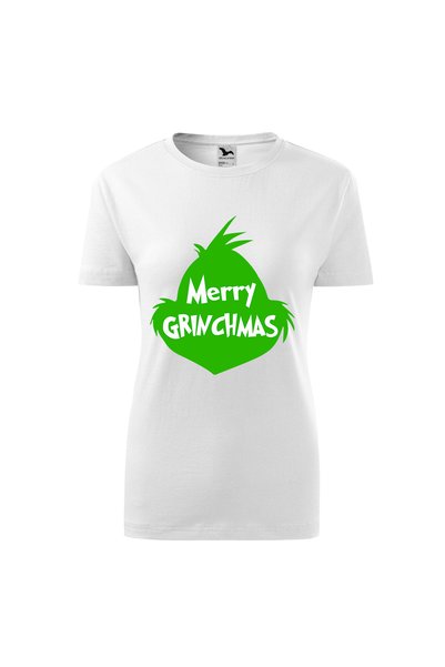 Malfini Tricou personalizat, Grinch # 158, Bumbac 100%, Alb, Dama, Marime XS
