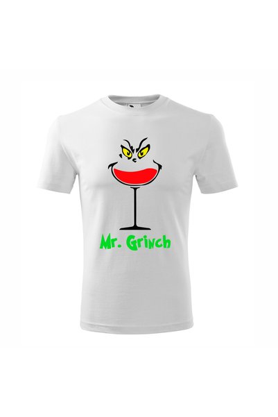 Malfini Tricou personalizat, Grinch # 197, Bumbac 100%, Alb, Barbat, Marime 2XL