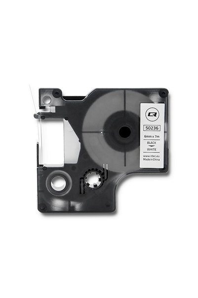 Qoltec Bandă compatibilă DYMO D1 43613, 6 mm x 7 m, albă cu text negru