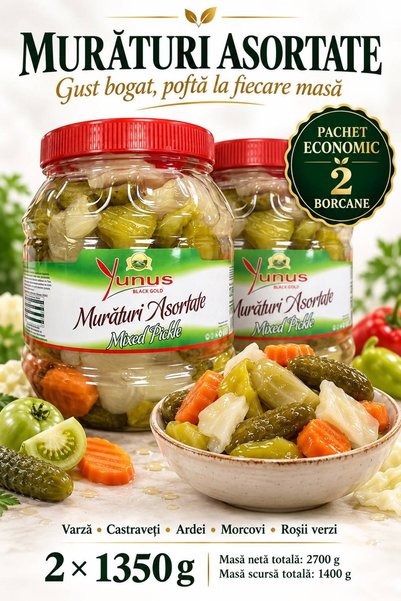 Yunus Black Gold Assorted Pickles – Value Pack 2 × 1350 g