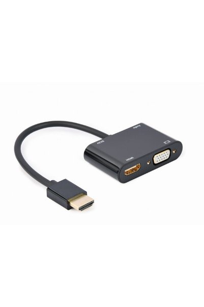 Gembird ADAPTOR video GEMBIRD, adaptor HDMI (T) la HDMI (M) + VGA (M), 15cm, ...