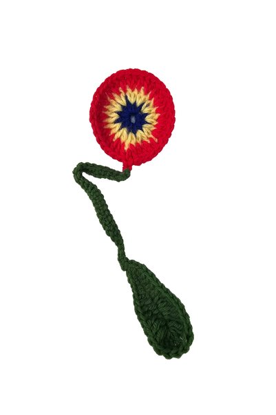 Marc Semn de carte croșetat cu floare tricoloră