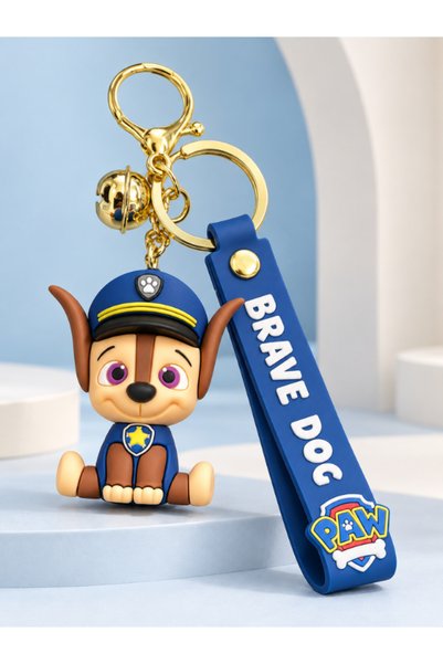 Dörtel Tedarik Cute Dog Figurine Keychain with Bell and Clip, Colorful Hangin...