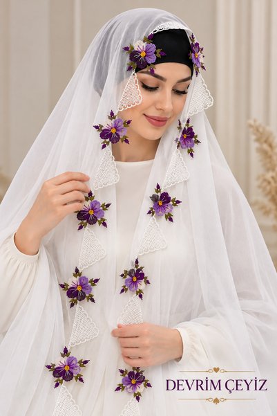 DEVSER Needlework Prayer Hijab