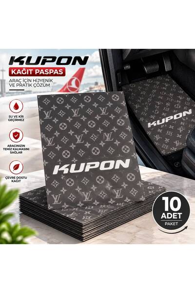 Auto Craft Turkey Siyah Kupon Yazılı Latex Paspas