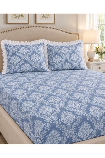 By Masuaa Firfirli Pillowcase and Elastic Bed Sheet Set [Single, Double, King...