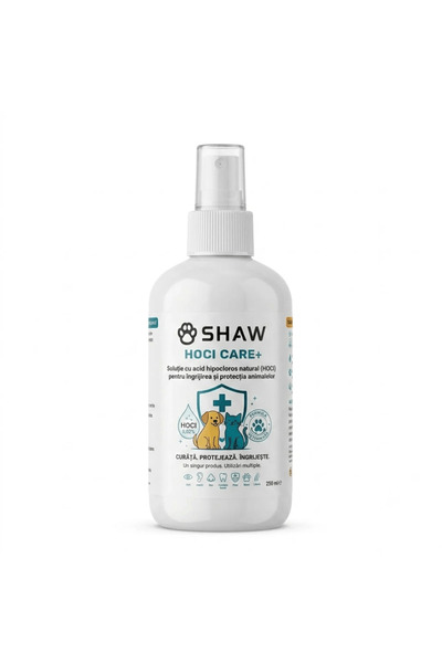 SHAW Soluție cu acid hipocloros HOCl CARE +, pentru câini și pisici, non-toxi...