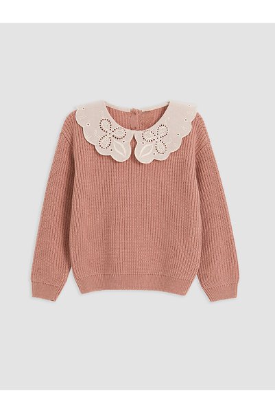 LC Waikiki Özmarka New Season Pink Baby Collar Girl's Knitwear Sweater
