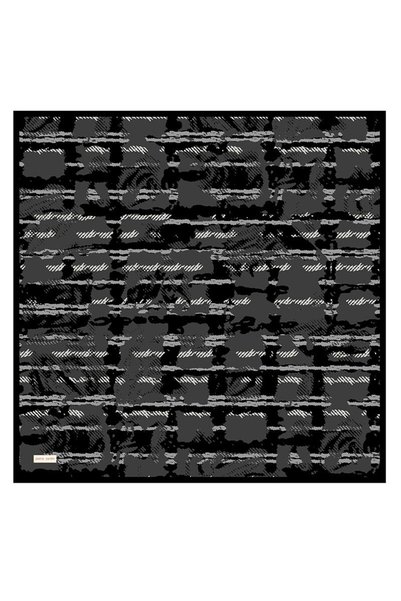 Pierre Cardin Tivil Pure Silk Scarf 9219438 912 Anthracite Gray Mixed Pattern