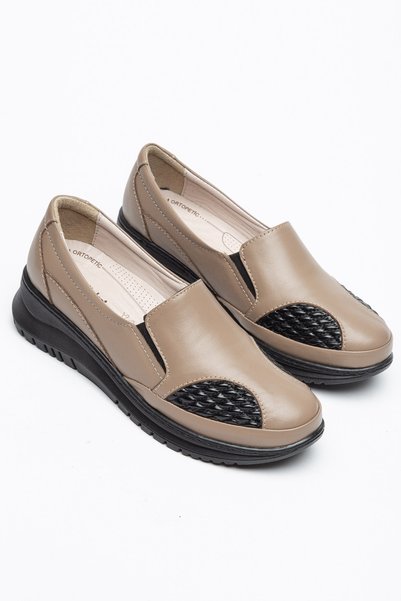 Dilimler Ayakkabı Genuine Leather Orthopedic Women's Casual Shoes with Mink F...