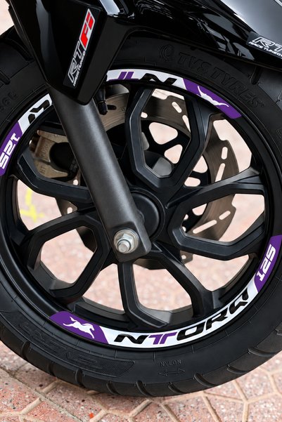 Banxtre Printed wheel rim strip sticker set for tvs ntorq 125 (front & rear -...