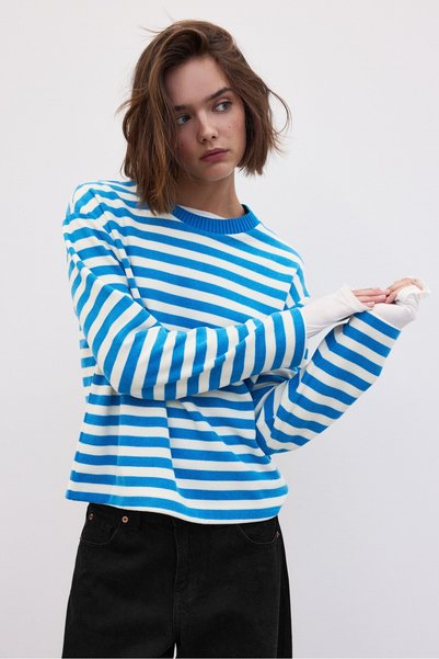 Stradivarius Örme bisiklet yaka t-shirt