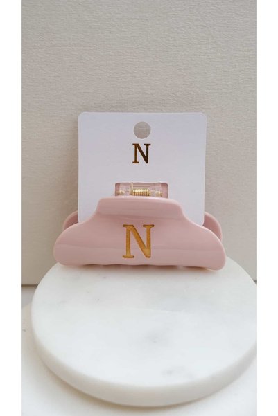 Jerie Pink Letter Detail Acrylic Latch Buckle