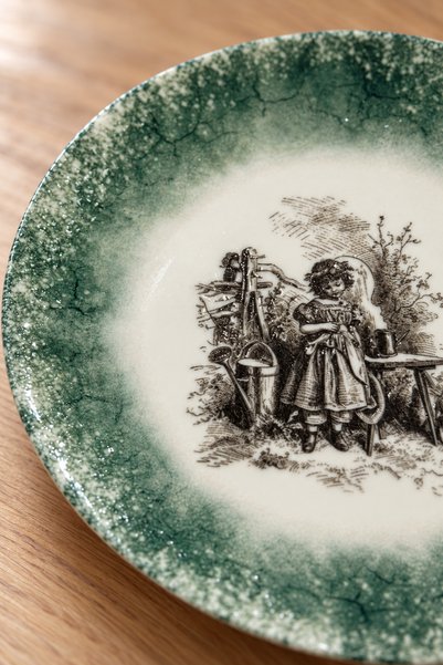 Heda Porselen İnziva 6 Piece Porcelain 20 cm Cake Presentation Plate – Rustic Nostalgic Pattern