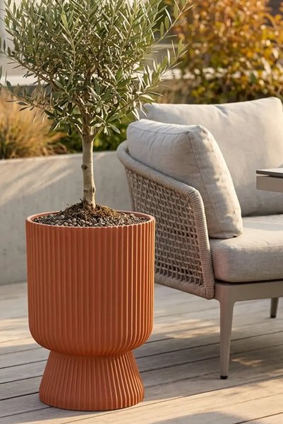 TEMMUZ HOME Dekoratif Lotus Saksı Vazo No 3 İç ve Dış Mekan Saksısı - 10,5 Li...