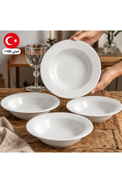 Kütahya 4 Pieces-27 cm Frej Otell Flat Plate from Kütahya