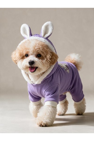 Kemique Bibelot Lavender Polar Köpek Tulumu | Yumuşacık ve Sıcacık Bunny Kula...