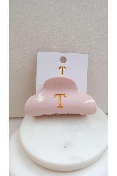 Jerie Pink Letter Detail Acrylic Latch Buckle