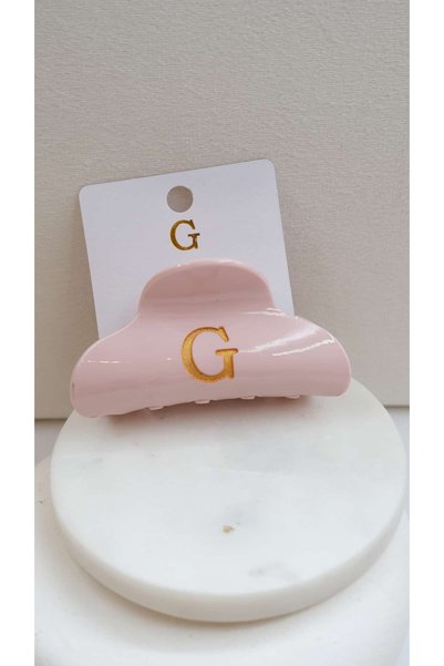 Jerie Pink Letter Detail Acrylic Latch Buckle