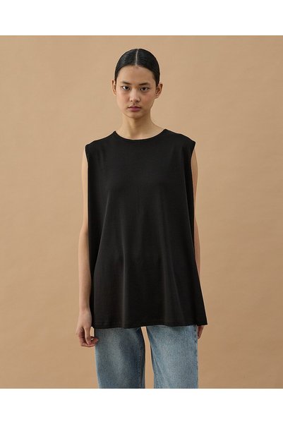 Aybikestil Kolsuz Uzun Tshirt Siyah