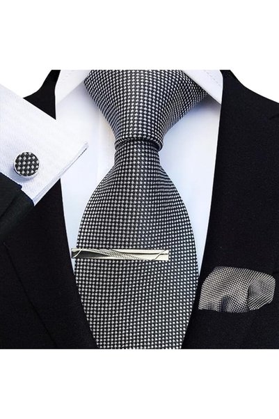 GENERAL [New Design] Striped Plaid Mens Tie Formal Necktie Pocket Squares Tie...