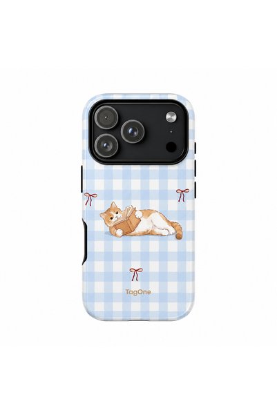 TagOne Калъф за телефон Iphone 17 Pro Max Двойна броня Magsafe Cozy Reading Cat