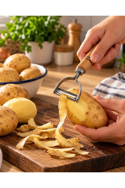Zarif İnci Nostalji Enamel Black Frying Pan 26 cm Width 13 cm Depth with Peeler and Slicer as a Gift