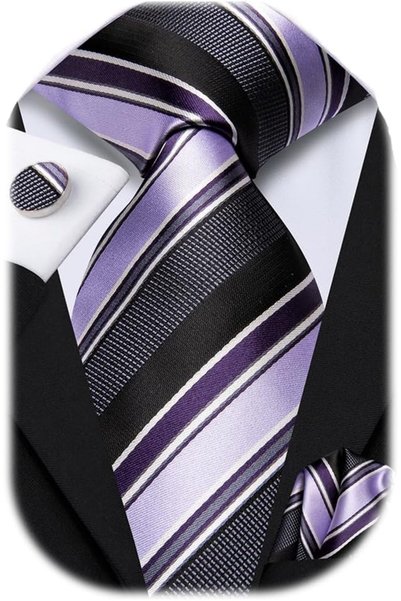 Dubulle Mens Paisely Silk Tie for Men Necktie and Pocket Square Set