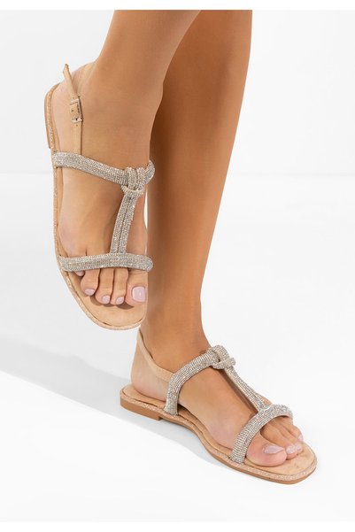 B T Shoes Larionia beige flat Sandals
