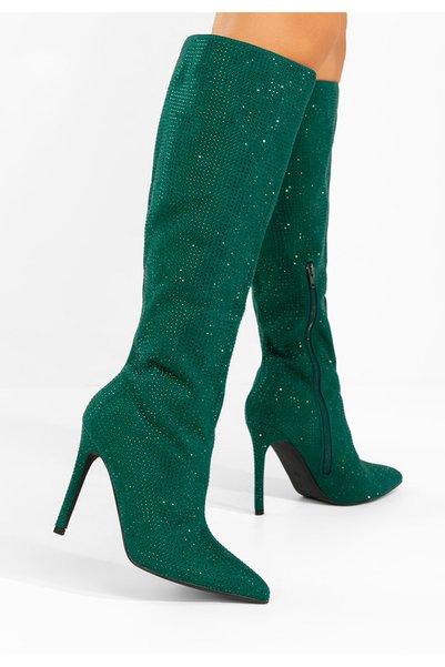 B T Shoes Cizme cu toc subtire Minodora verzi