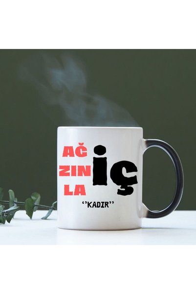 Hediye Vakti Kişiye Özel İsimli Esprili Sihirli Kupa Bardak - Arkadaşa Hediye Ağzınla İç Tasarımlı Renk Değiştiren Kupa