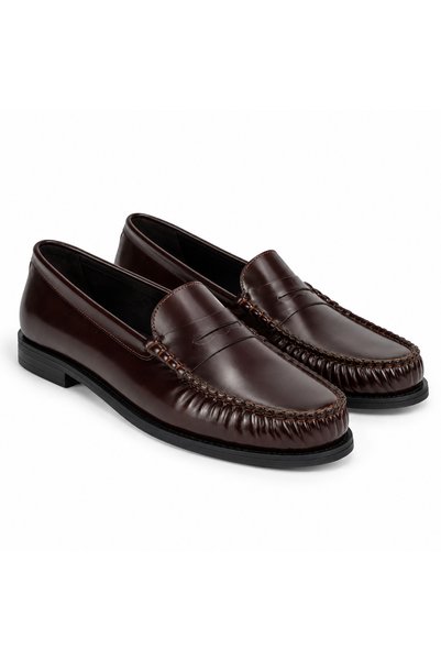 a ayak&kabım official Ayakkabimofficial Women's Genuine Leather Brown Open Loafer Moccasin Shoes Varenna