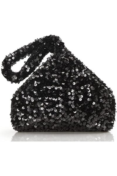 BABEYOND Women's Clutch Evening Bags Vintage Sequin Glitter Triangle Purse fo...