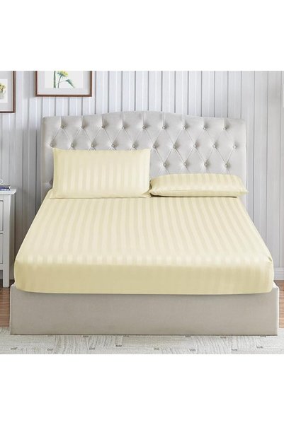 D DONETELLA FEEL THE LUXURY طقم ملاءات سرير دونيتيلا بريميوم 3 قطع - ملاءة سر...