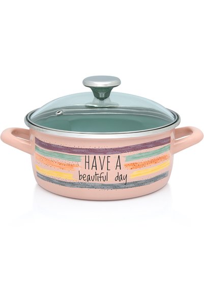 Metalac Divan Dan enamel pot 4l with glass lid/20cm/4l