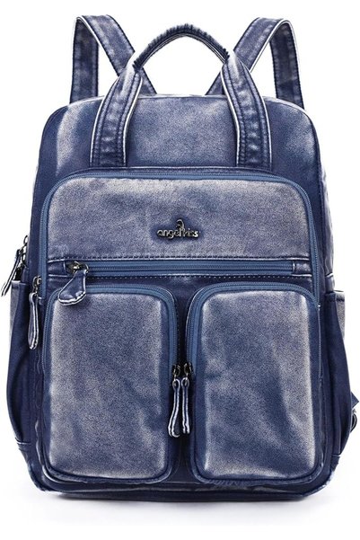 ANGELİA Angel Kiss Backpack Purse for Women Soft Washed Leather Multi Pocket ...