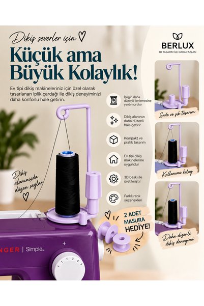 BERLUX Mor-Ev Tipi Dikiş Makineleri İçin İplik Çardağı