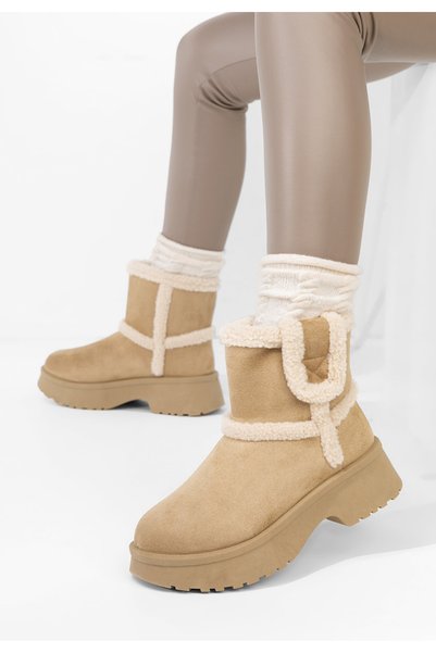 B T Shoes Women's fur-lined boots Sicona khaki