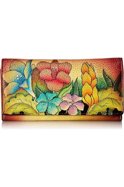 Anuschka Anna by Hand Painted Leather | Triple Compartment Wallet/Clutch