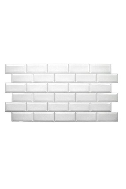 OEM Декоративен панел, ПВЦ, 3D тухлен десен, сив, 96x48.5 см