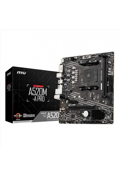 MSI A520m-a Pro A520 DDR4 (No VGA) Glan Matx DVI HDMI M.2 Usb3.2 Am4 Amd Motherboard