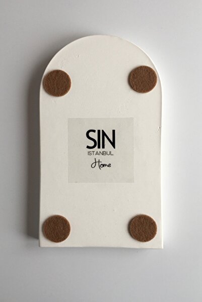 sin istanbul Striped Concrete Plate White