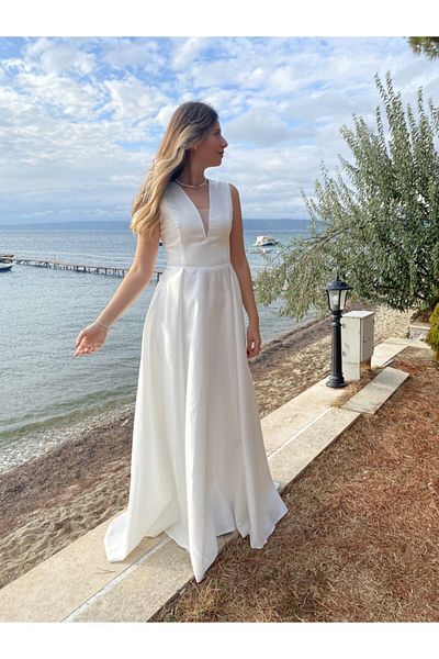 AGONYA MODA Pearl Detailed Evening Dress